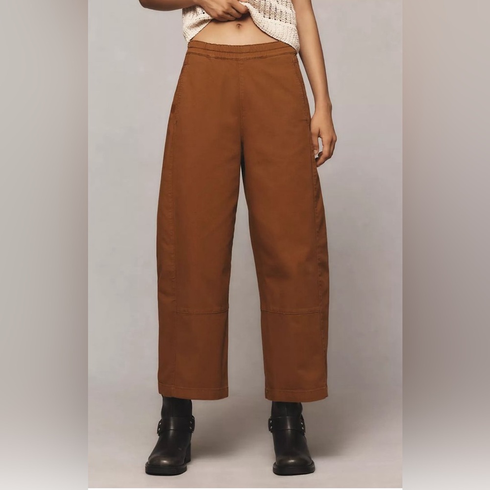 Pilcro Wide-Leg Cropped Pants in Brown